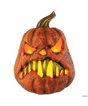 8" Rotten Flaming Pumpkin With Timer Style B Halloween Decoration