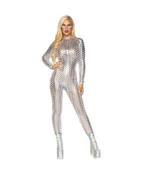 LASER CUT METALLIC CATSUIT.