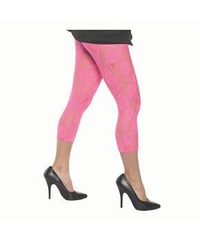 LACE LEGGINGS-NEON PINK