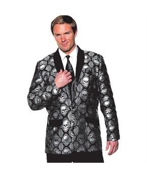 Adult Silver Jacard Skull Jacket