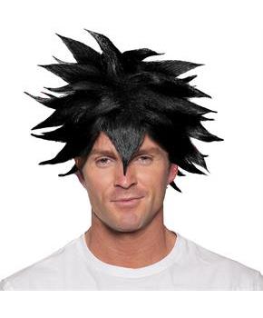 Adult Black Spikey Anime Wig
