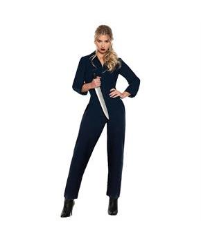 Women's Blue Horror Jumpsuit Costume