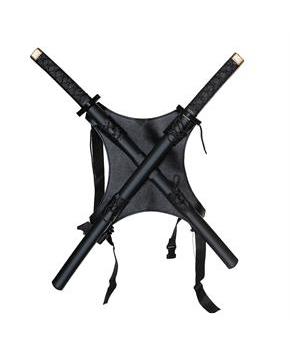 Classic Ninja Backpack with Katanas Costume Accessory