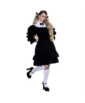 Adults Anime Character Black Layered Bib Dress Costume