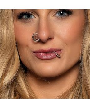 8 Pc. Adults Silver Faux Piercing Rings Costume Accessory