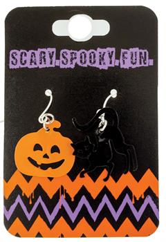 Pumpkin/ Cat Earrings Set