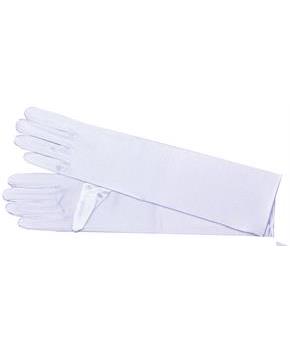 Nylon Shoulder Length White Gloves