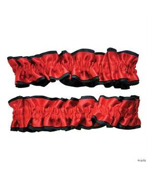Red Black Armband Garters Pair