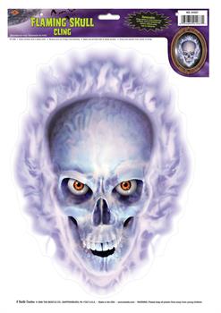 Flaming Skull Window Cling