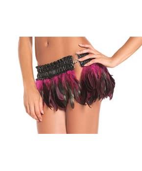 Hot Pink Feather Mini Skirt