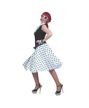 Sock Hop Skirt Scarf White Black Costume