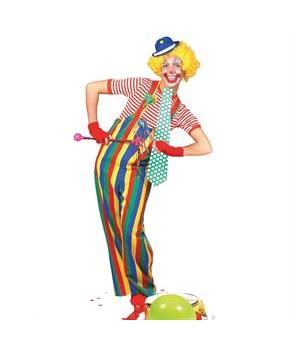 Men's Striped Clown Overalls