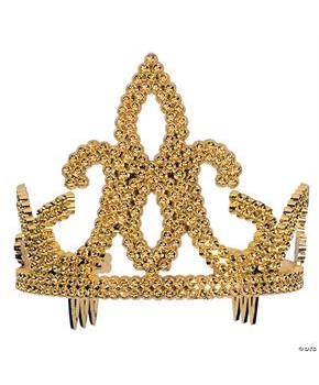 TIARA-PLASTIC W/ COMBS GOLD CHILD
