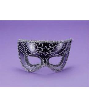Silver Glitter Half Mask