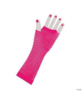 Pink Fishnet Gloves