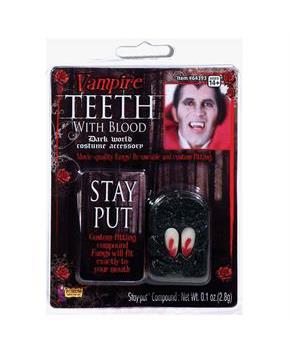 Vampire Fangs with Blood