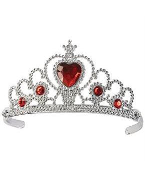Silver Tiara Plastic Red Stone Princess Costume Accessory Silver Tiara Plastic Red Stone Princess Costume Accessory