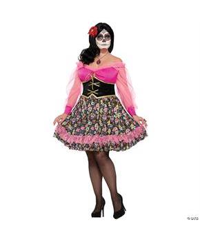 Plus Size Day Of The Dead Lady Costume