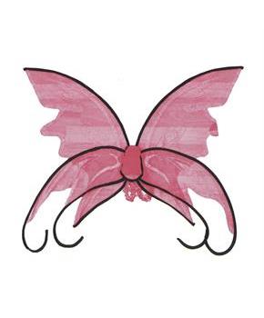 Butterfly Pink Wings With Black Trim