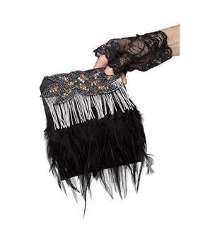 Flapper Purse Fringe Feather G