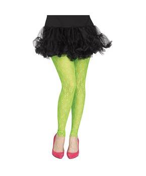 Tights Footless Green Lace 80S