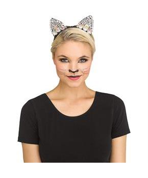BLACK/JEWELED CAT EAR