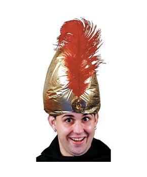 Turban Deluxe Gold With Plume Hat