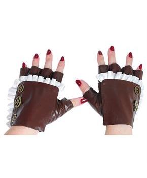 GLOVES WITH RUFFLE AND GEARS