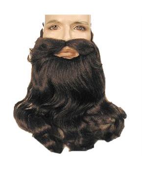 BEARD MUSTACHE DLX DK BROWN