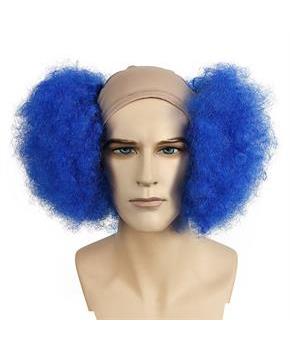 BALD CURLY CLOWN FL FRONT BLUE WIG