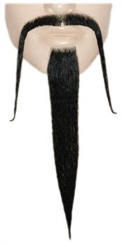 BEARD FU MANCHU SET HU BLACK