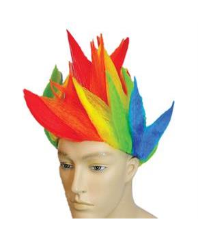 CLOWN SPIKE RAINBOW WIG
