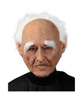 Creepy Old Man Mask With Hair