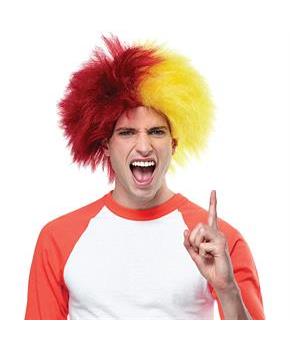 Burgundy And Gold Sports Wig
