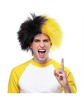 Black And Gold Sports Wig