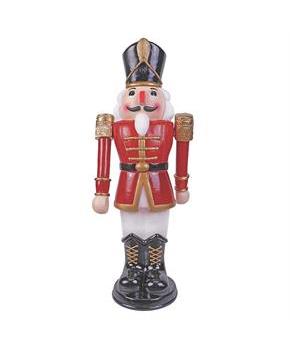NUTCRACKER ANIMATED RED/WT 36in