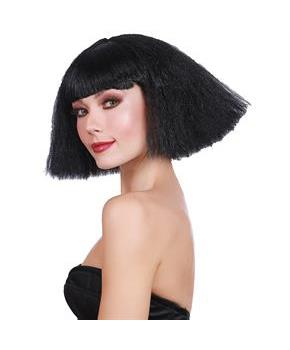 WIG CRIMPED WEDGE BOB BLK