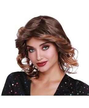 WIG DISCO FEATHER MED BRN/DK B