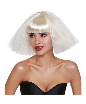WIG CRIMPED WEDGE BOB PLATINUM