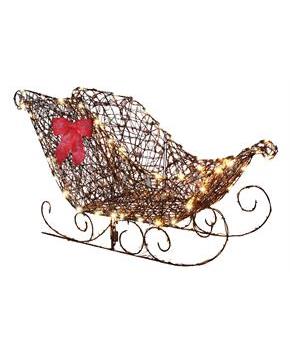 Starry Night Grapevine Sleigh Decoration