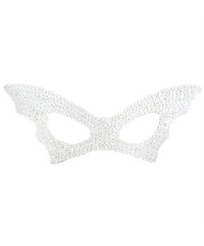 Bat Mask Sequin White