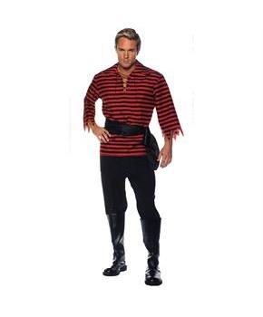 PIRATE SET ADULT BLACKRED Costume