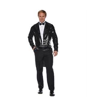 SEQUIN TAILCOAT ADULT BLACK