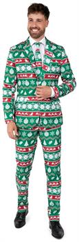Suitmeister Men's Suits Christmas Green Nordic