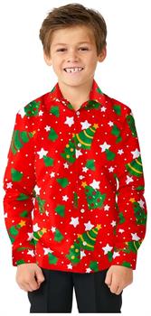Suitmeister Boys' Shirts BOYS Christmas Trees Stars Red