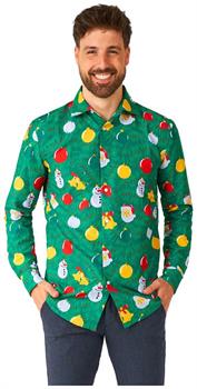 Suitmeister Men's Shirts Christmas Ornaments Green