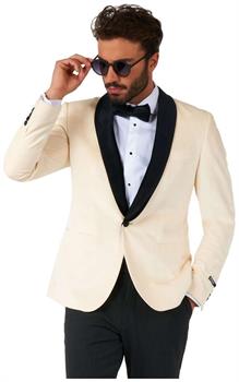 OppoSuits Deluxe Men's Blazers Dinner Jacket - Ivory Champagne