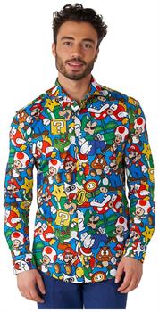 OppoSuits Men's Shirts SHIRT LS Super MarioT