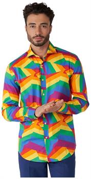 OppoSuits Men's Shirts SHIRT LS Zig Zag Rainbow