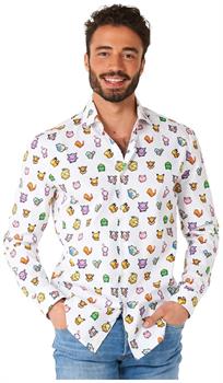 OppoSuits Men's Shirts SHIRT LS Pixel PokemonT